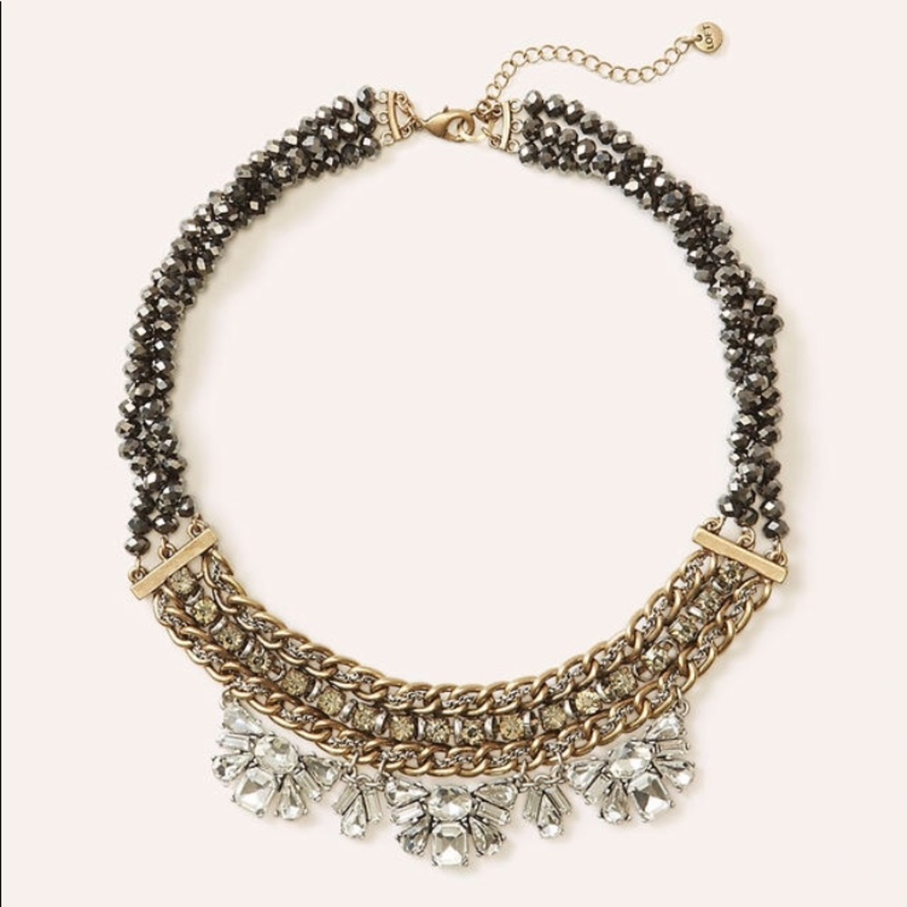 NWT Loft Beaded Crystal Bib Necklace